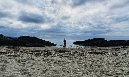 Enjoying a stroll along the beach